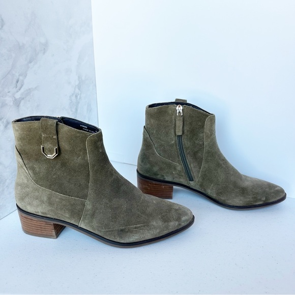 Cole Haan Maci Olive Green Suede Booties 8.5 - Picture 2 of 9